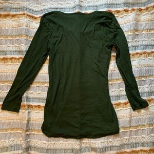 Green and Black Long Sleeve Tops